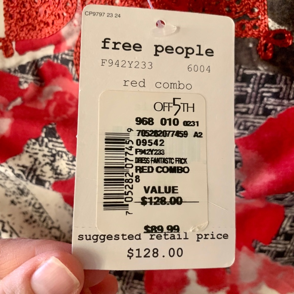 Free People // NWT Embroidered V-neck cotton dress - Picture 8 of 15